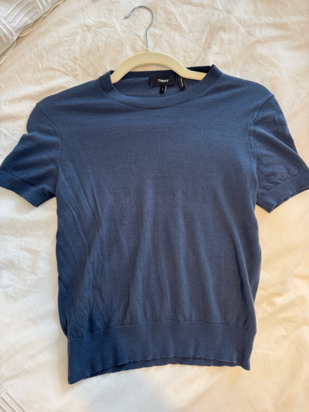 Theory Navy Short-Sleeve Crewneck sweater